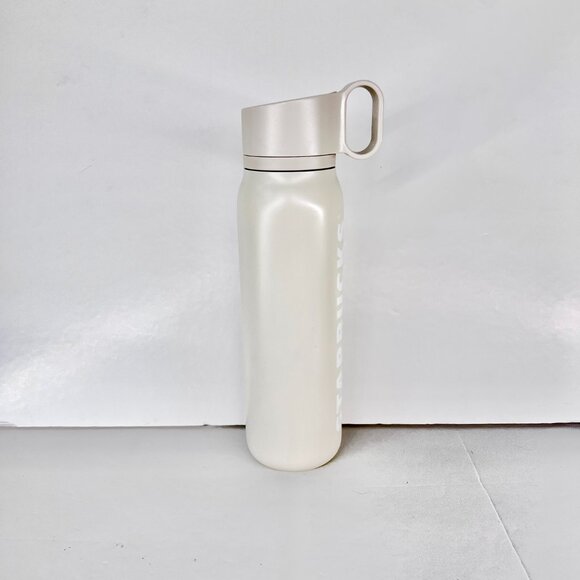 NWT Starbucks Twist to Sip Stainless Steel Drink Bottle Cream Grey 591ml/20oz - Picture 5 of 14